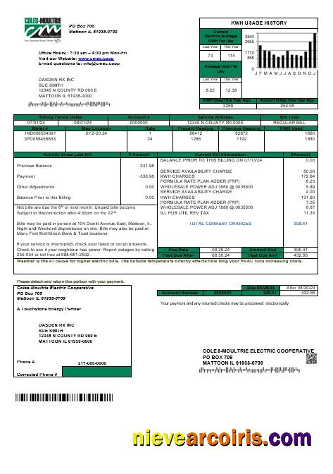 USA Coles – Moultrie business utility bill